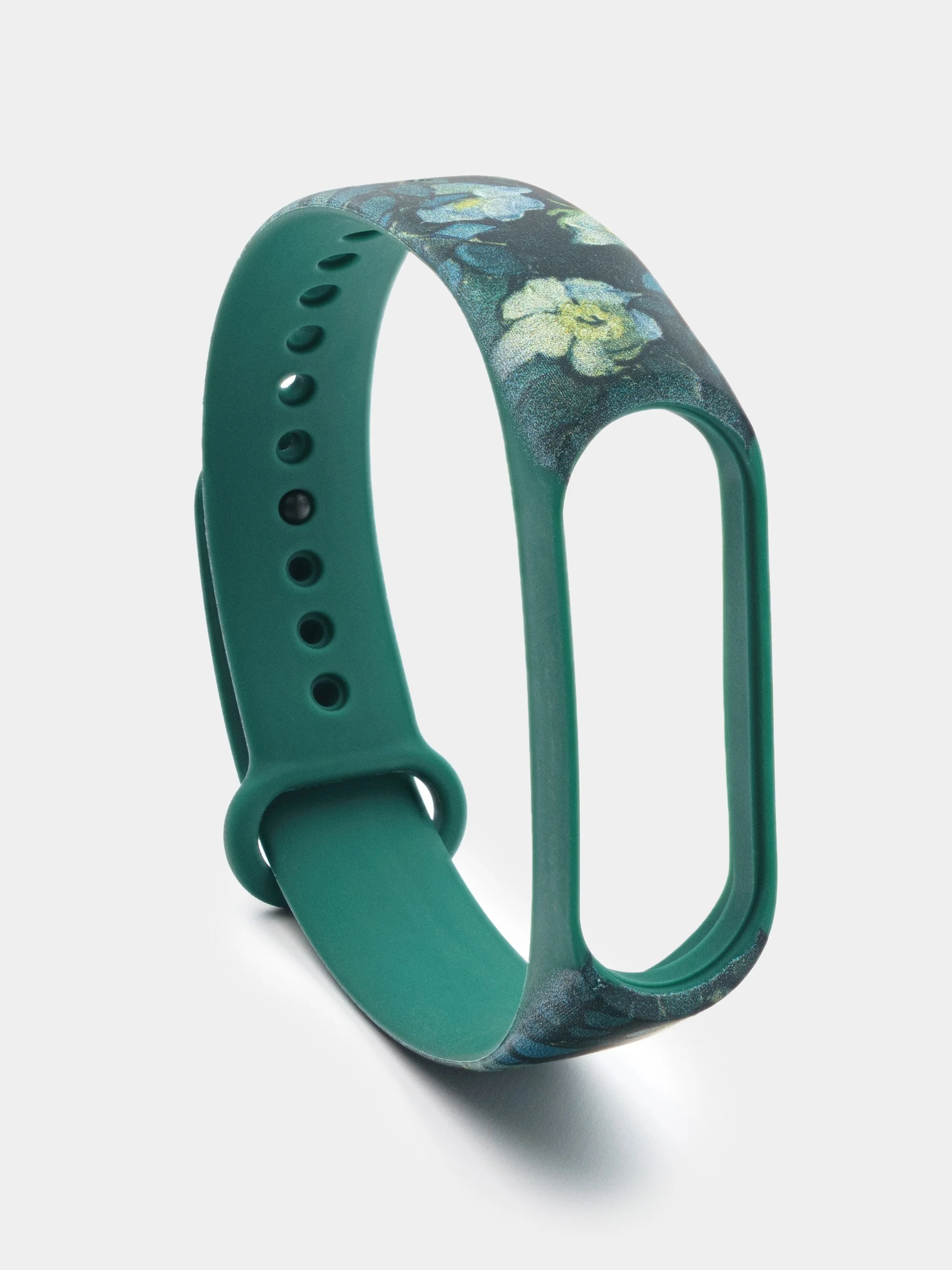 Зеленый ремешок для Xiaomi Mi Band 3/4/5/6/7 с рисунком