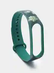 Зеленый ремешок для Xiaomi Mi Band 3/4/5/6/7 с рисунком