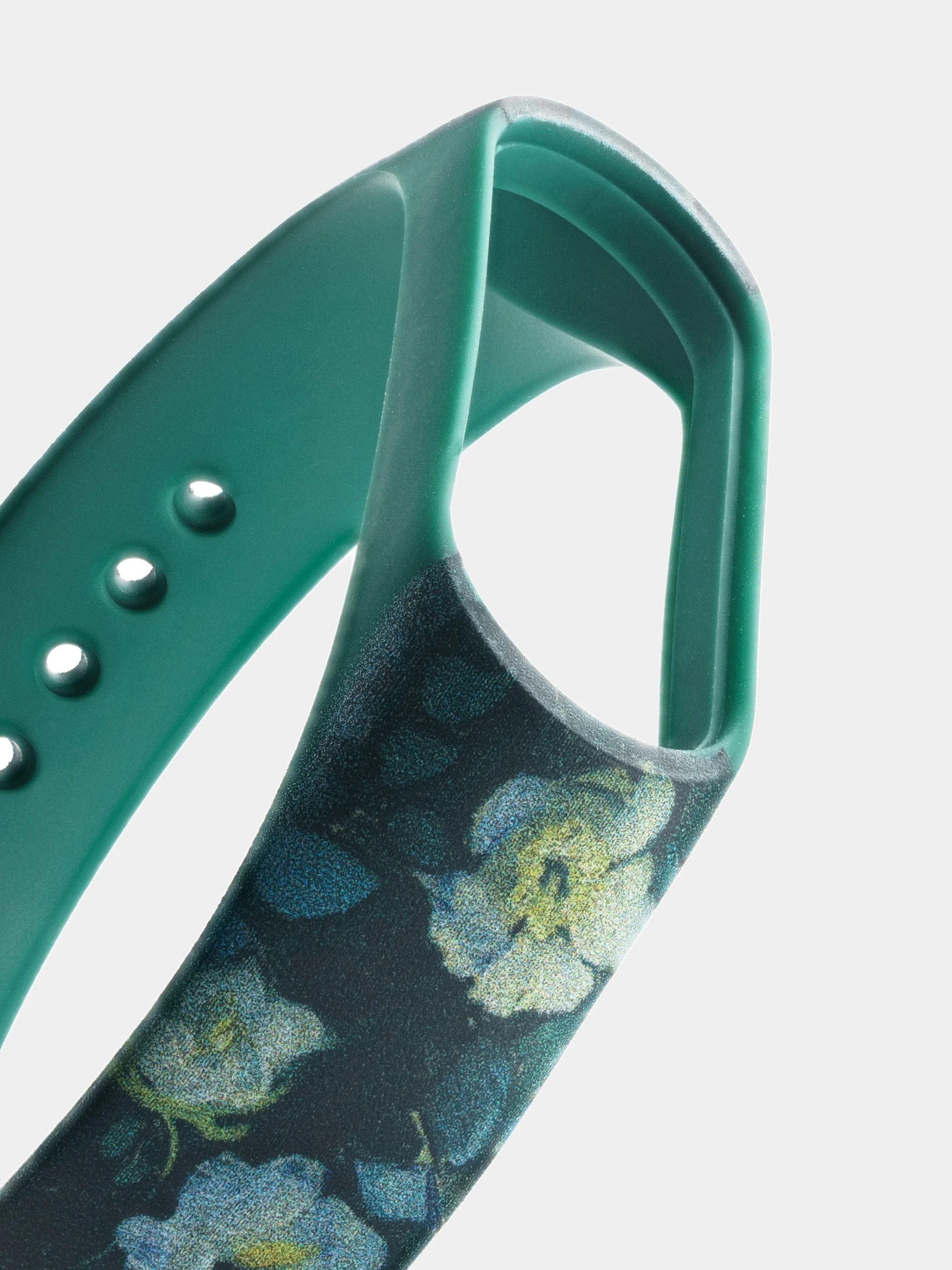 Зеленый ремешок для Xiaomi Mi Band 3/4/5/6/7 с рисунком