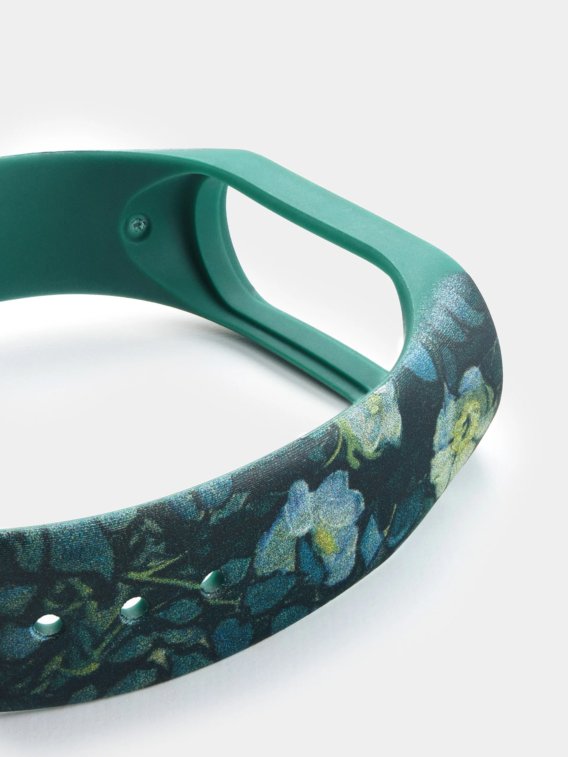 Зеленый ремешок для Xiaomi Mi Band 3/4/5/6/7 с рисунком