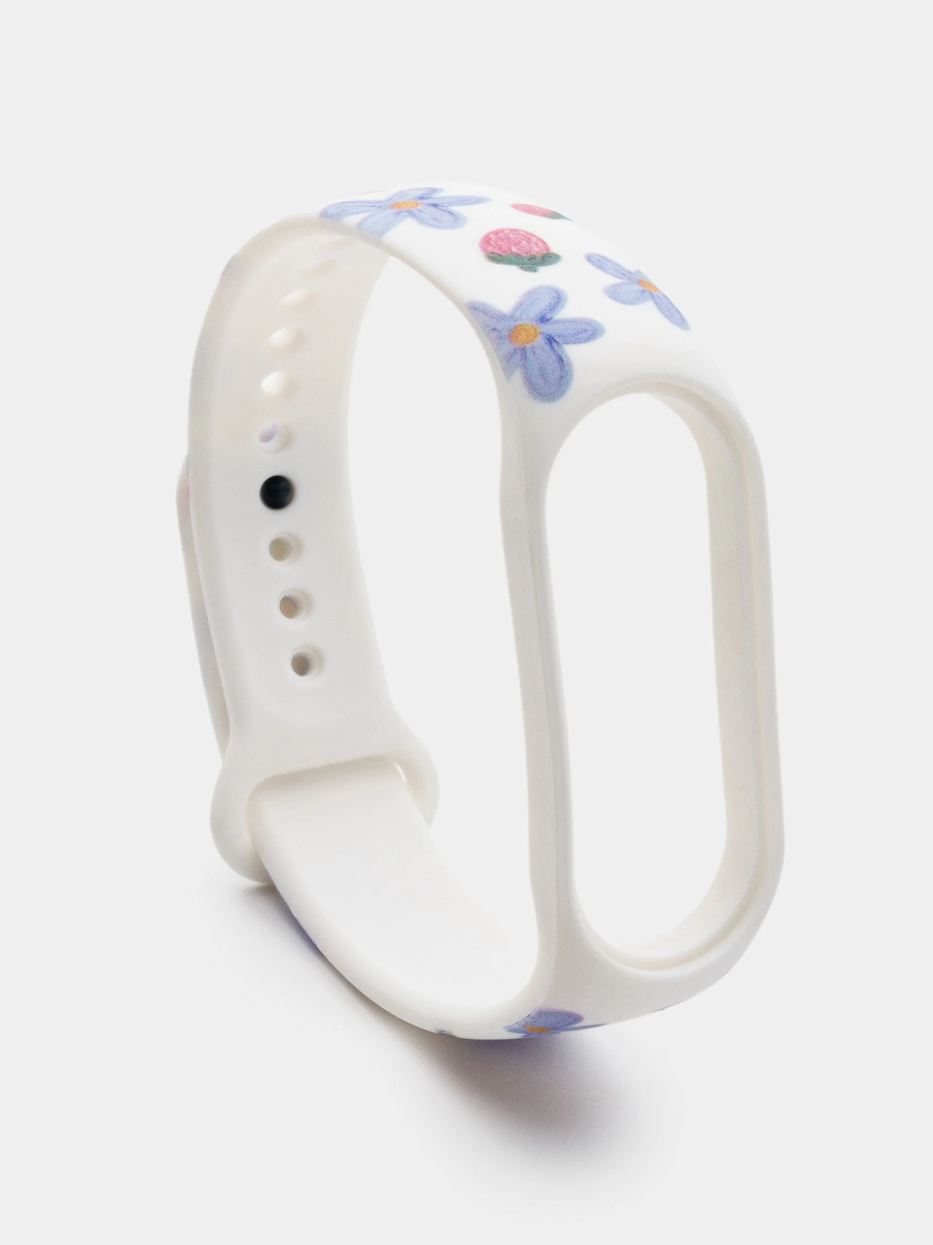 Молочный ремешок для Xiaomi Mi Band 3/4/5/6/7 с рисунком