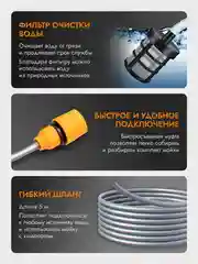 Автомойка портативная, аккумуляторная, с 2 АКБ