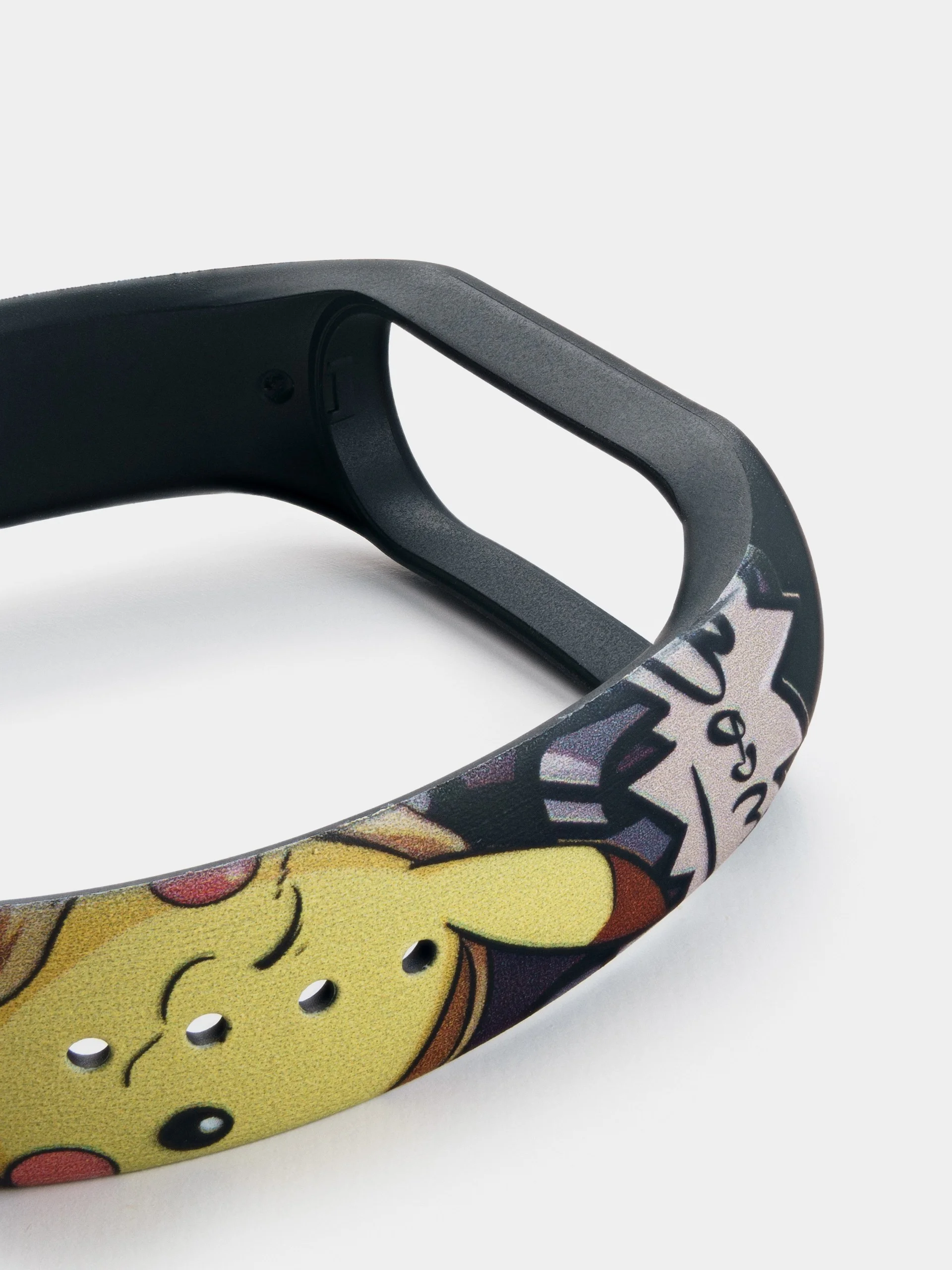 Угольный ремешок для Xiaomi Mi Band 3/4/5/6/7 с рисунком