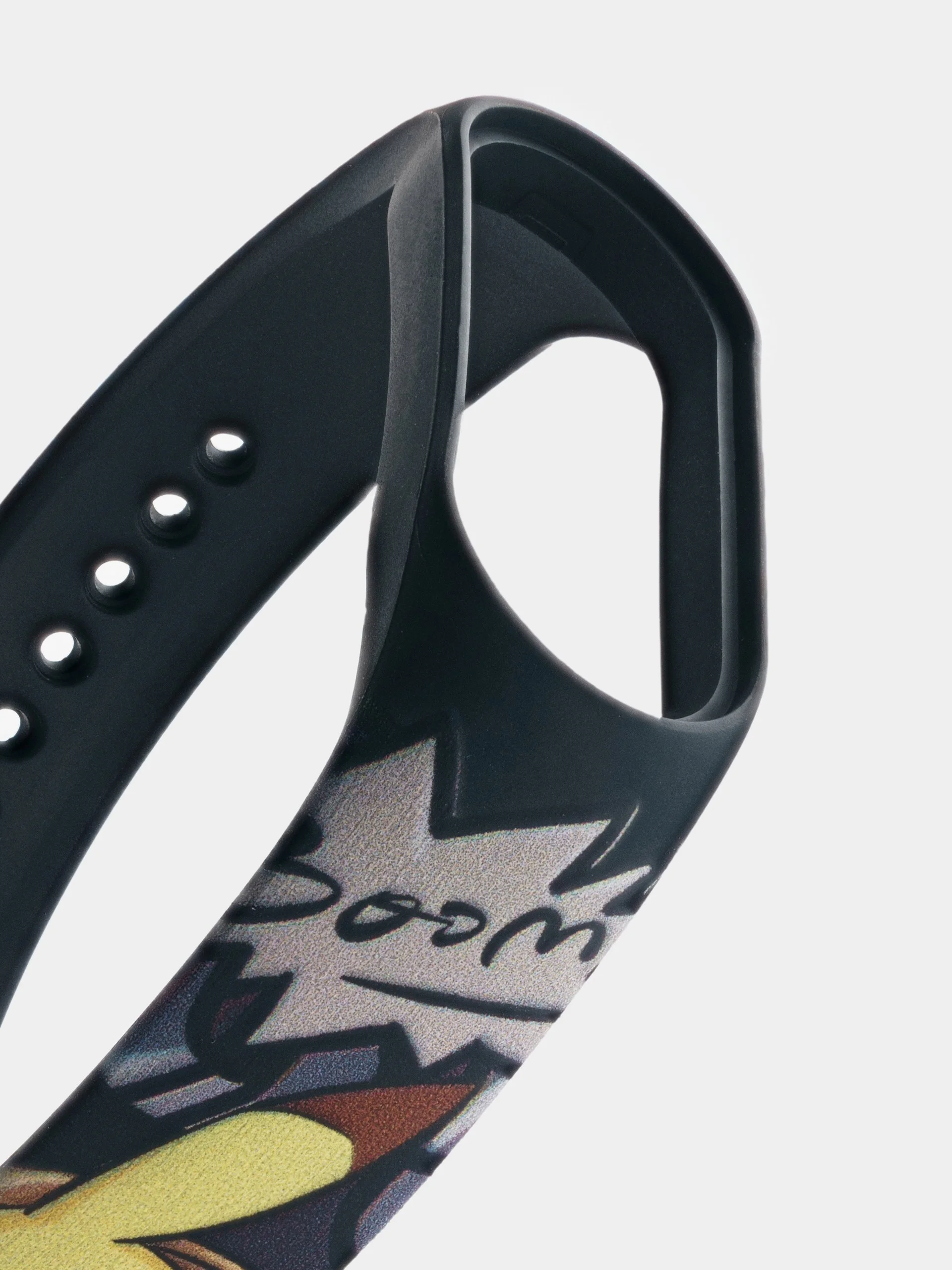 Угольный ремешок для Xiaomi Mi Band 3/4/5/6/7 с рисунком