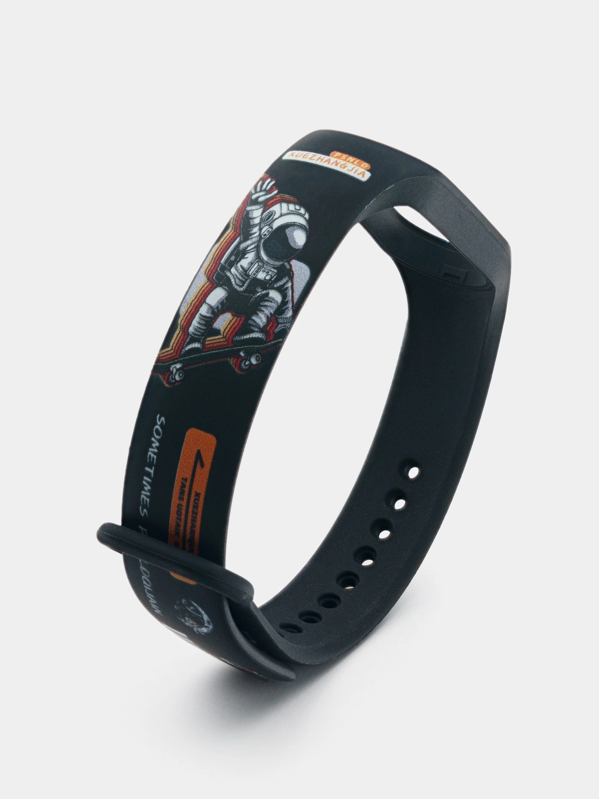 Хром ремешок для Xiaomi Mi Band 3/4/5/6/7 с рисунком