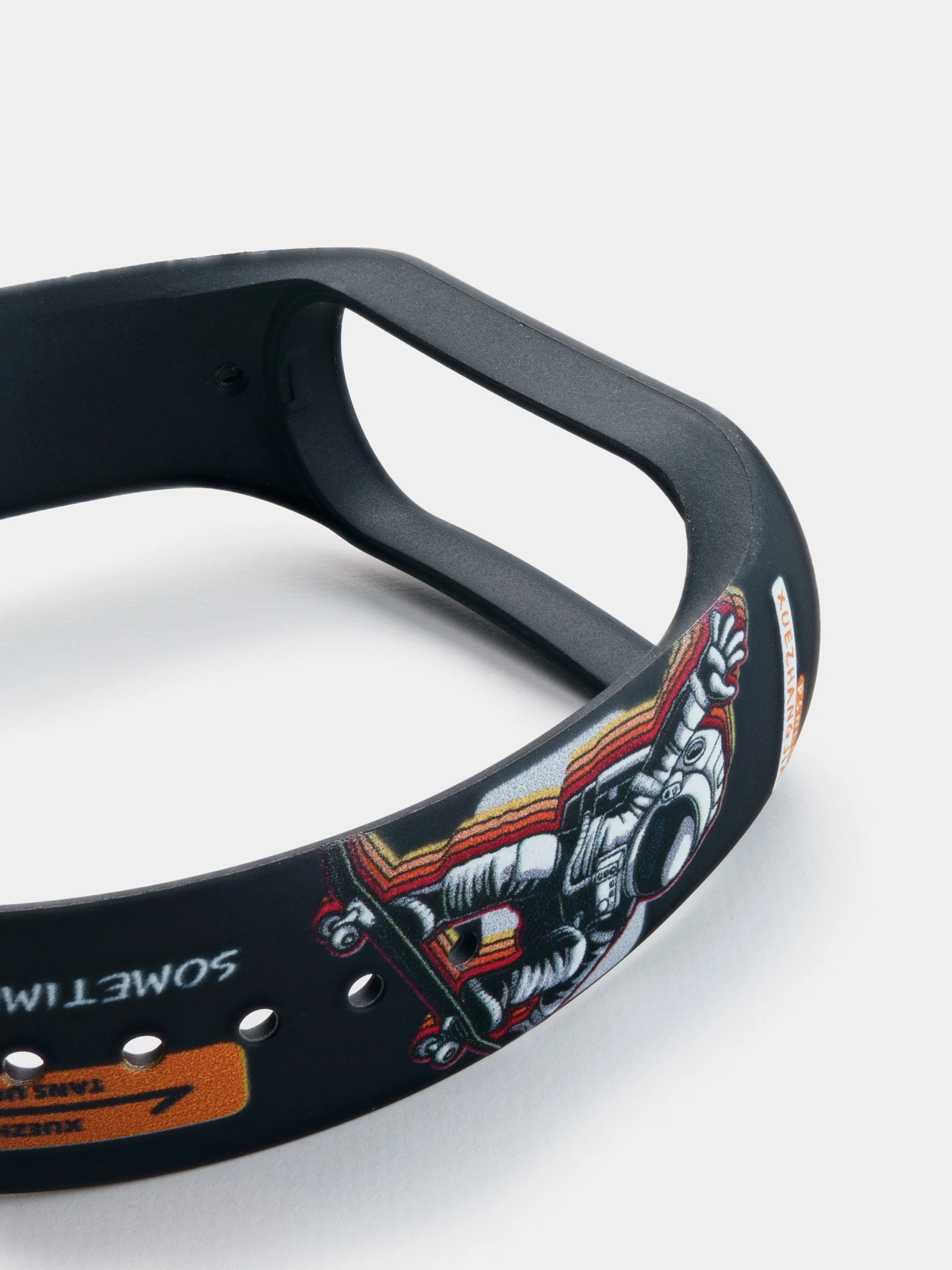 Хром ремешок для Xiaomi Mi Band 3/4/5/6/7 с рисунком