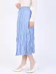 Голубой юбка жатка длинная хлопок, нарядная