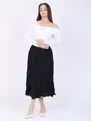 Черный юбка жатка длинная хлопок, нарядная
