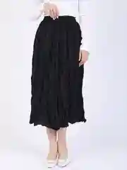 Черный юбка жатка длинная хлопок, нарядная