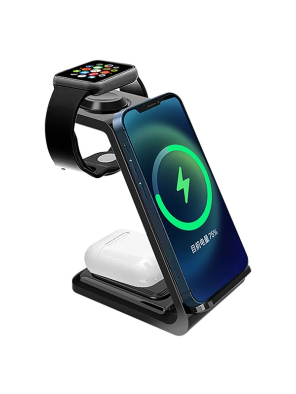 Беспроводная зарядка 3 в 1, для iPhone, iWatch, AirPods, Android