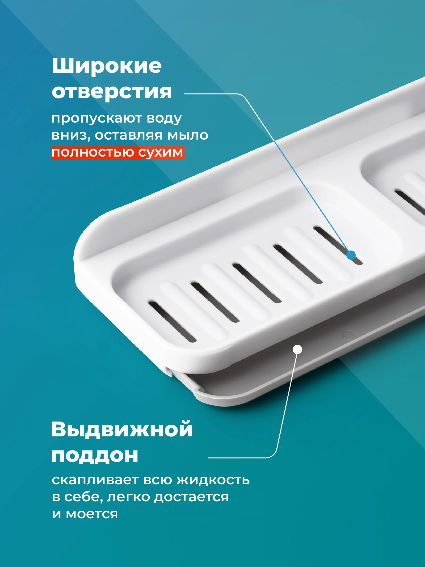 Мыльница для ванной со сливом Birdhouse, мыльница без сверления