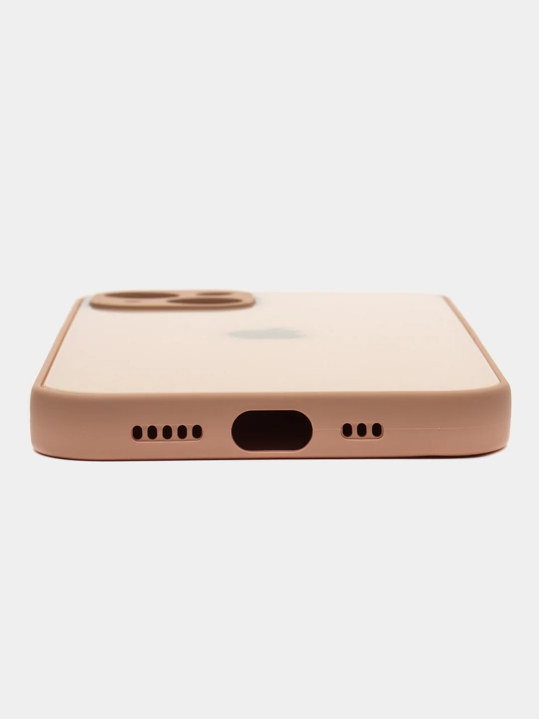 Кремовый чехол для iPhone 13, со стеклянной панелью и защитой камеры