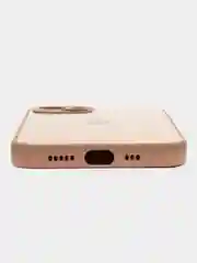 Кремовый чехол для iPhone 13, со стеклянной панелью и защитой камеры