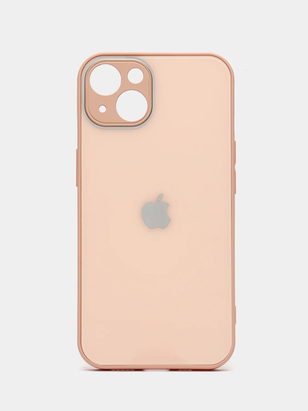 Кремовый чехол для iPhone 13, со стеклянной панелью и защитой камеры
