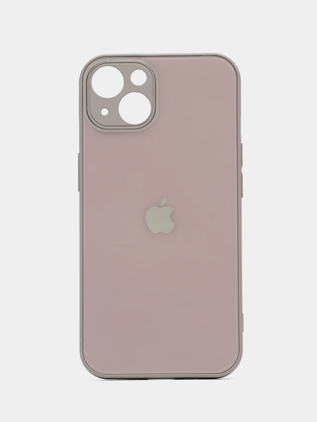 Бежевый меланж чехол на iPhone 13, со стеклянной панелью и защитой камеры