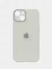 Белый чехол на iPhone 13, со стеклянной панелью и защитой камеры