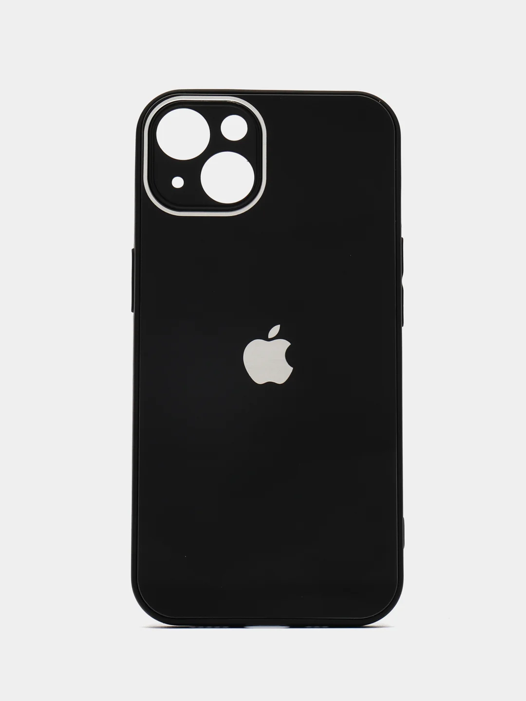 Черный чехол на iPhone 13, со стеклянной панелью и защитой камеры