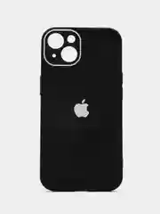 Черный чехол на iPhone 13, со стеклянной панелью и защитой камеры