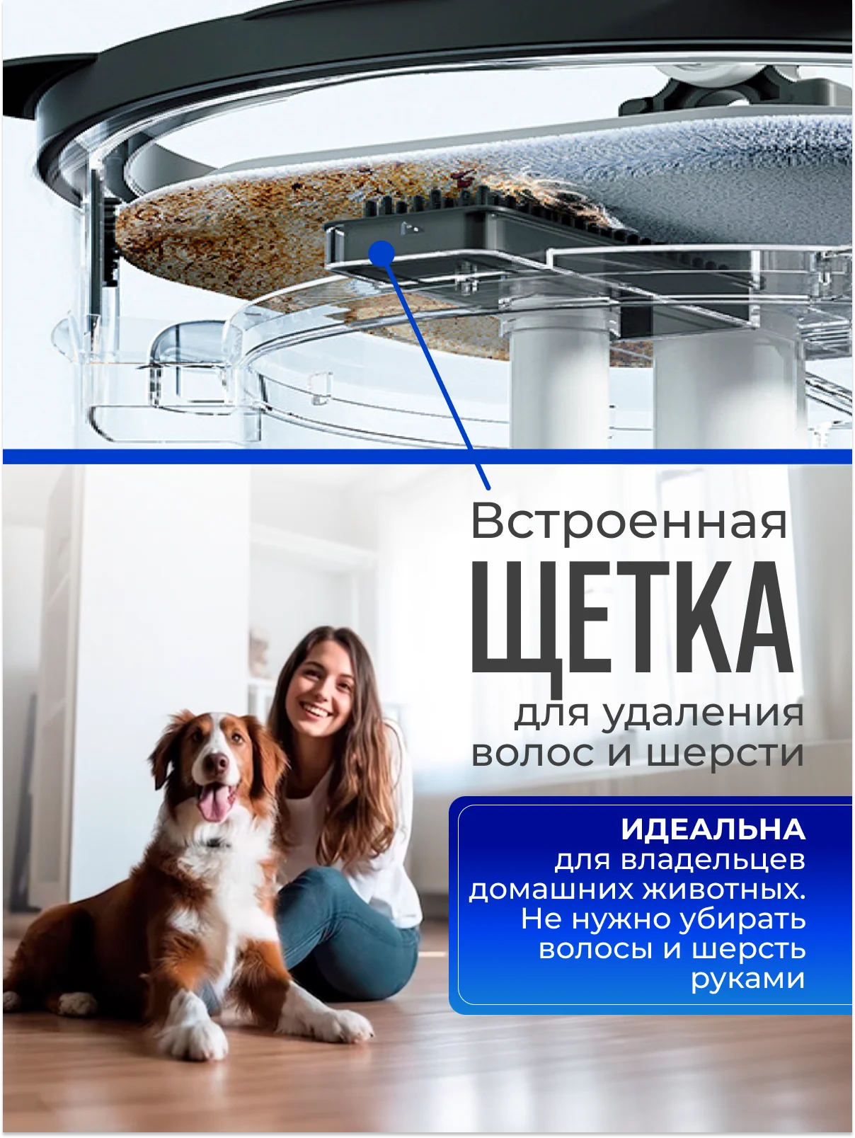 Белый умная швабра с отжимом и ведром 10 л