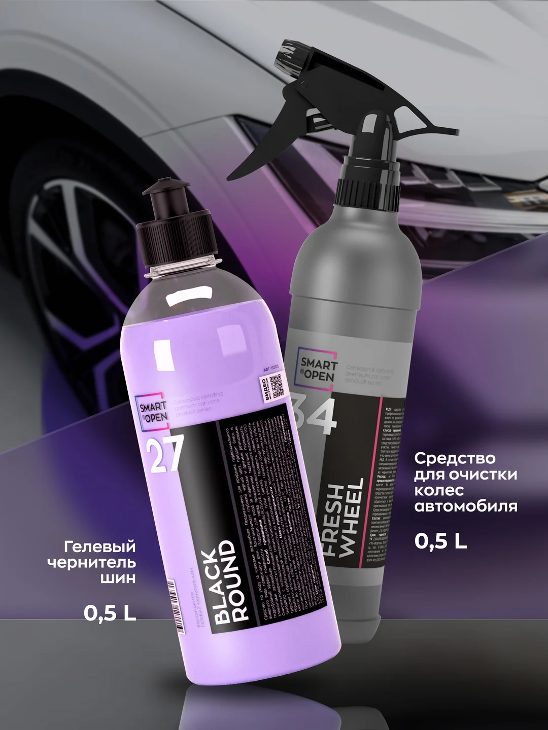 Набор автохимии для ухода за колесами автомобиля Smart Open WHEEL BOX / подарочный набор