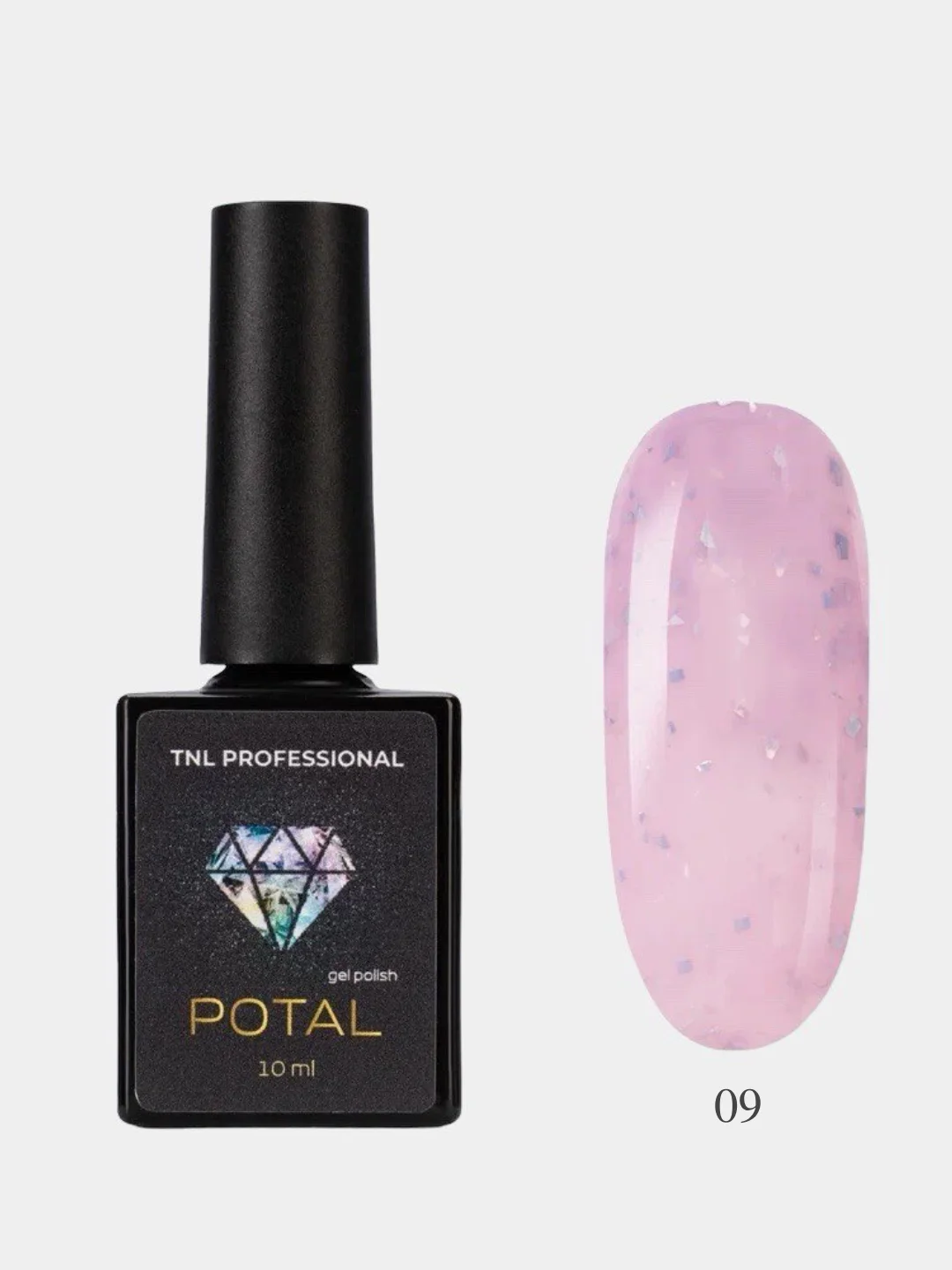 Лавандовый гель-лак с поталью TNL potal, 10 мл