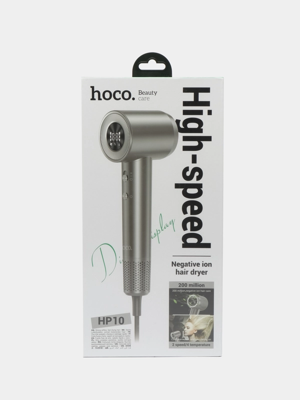 Фен для волос Premium Hoco, с дисплеем и магнитной насадкой, 4 режима / 2 скорости