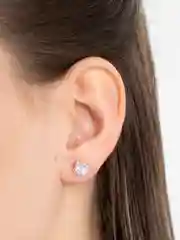 Серьги-гвоздики, пусеты c цирконом, сережки женские