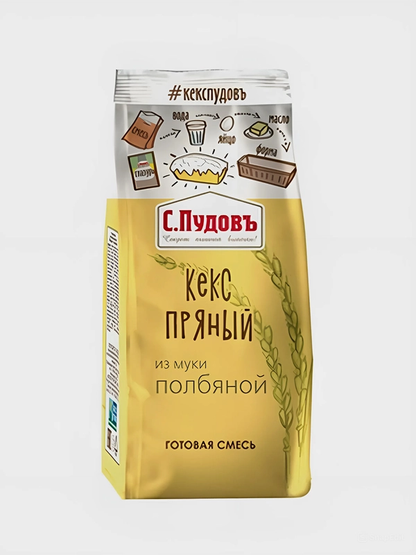 Готовая смесь С.Пудовъ "Пряный кекс", из 100% полбяной муки, 300 г