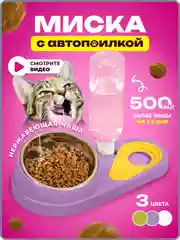 Фиолетовый миска для животных, с автоматической поилкой