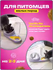 Фиолетовый миска для животных, с автоматической поилкой