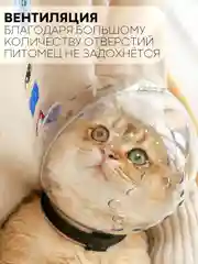 Прозрачный защитный воротник-шар для кошек и собак КАРТОФАН, ошейник для лечения, груминга и стрижки