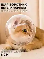 Прозрачный защитный воротник-шар для кошек и собак КАРТОФАН, ошейник для лечения, груминга и стрижки