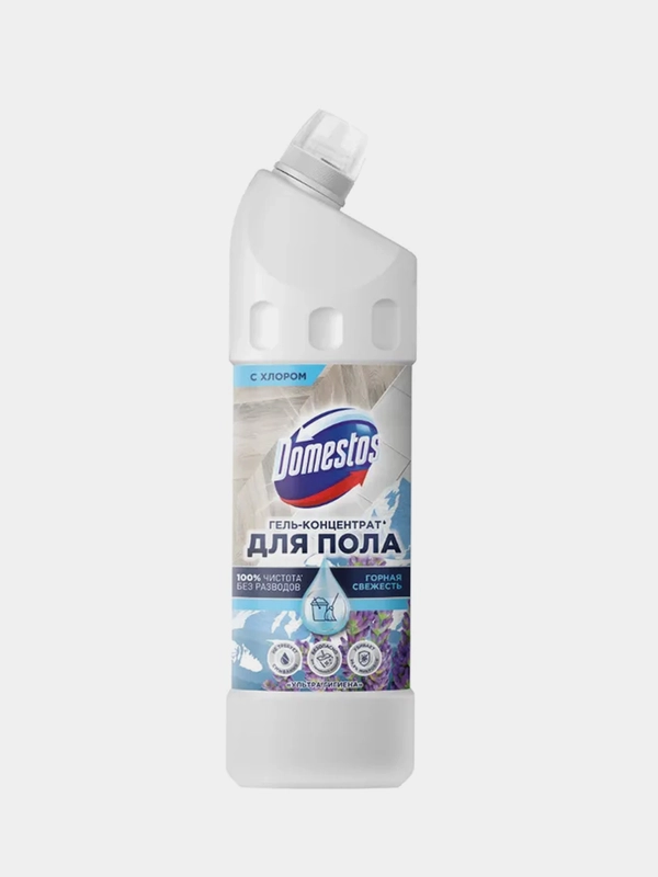 Гель-концентрат для мытья полов Domestos "Ультра гигиена", горная свежесть, с хлором, 1 л