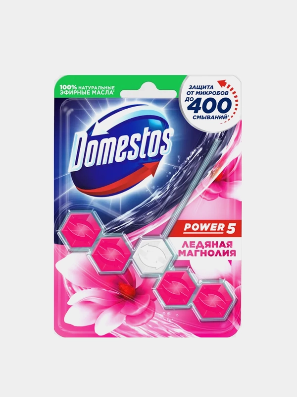 Блок для унитаза Domestos Power5 "Ледяная магнолия", 55 г