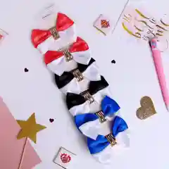 Резинка для волос бант двойной, 8,5 см, микс