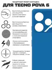 Чехол-накладка Krutoff Silicone Case для TECNO Pova 6 синий