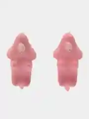 Серьги динозавр розовый Трицератопс