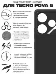 Чехол-накладка Krutoff Silicone Case для TECNO Pova 6 черный