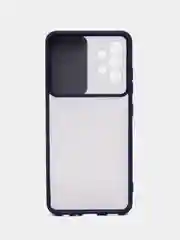 Синий силиконовый чехол на Samsung Galaxy A32 / Самсунг А32 с защитой тыльной камеры