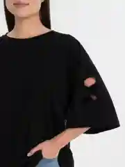 Черный футболка женская, без размера, двухсторонняя, туника