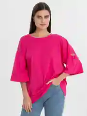Розовый футболка женская, без размера, двухсторонняя, туника