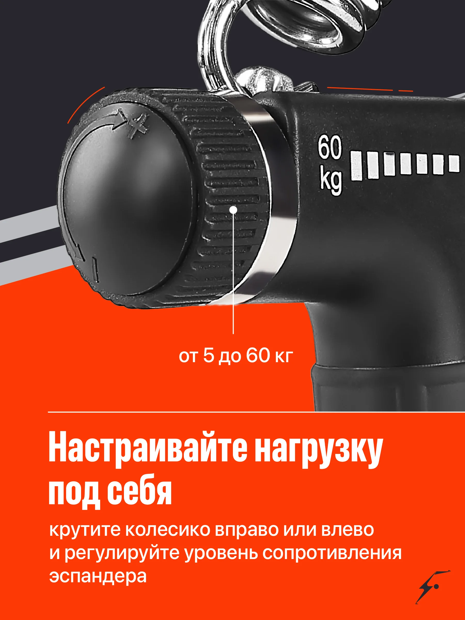 Черный эспандер кистевой Shark Fit, набор эспандеров для кисти и для пальцев, 5 шт