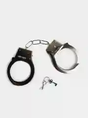Серый металлик наручники металлические детские, игрушечные наручники