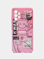 Розовый силиконовый чехол с собакой KAWS на Samsung Galaxy A32