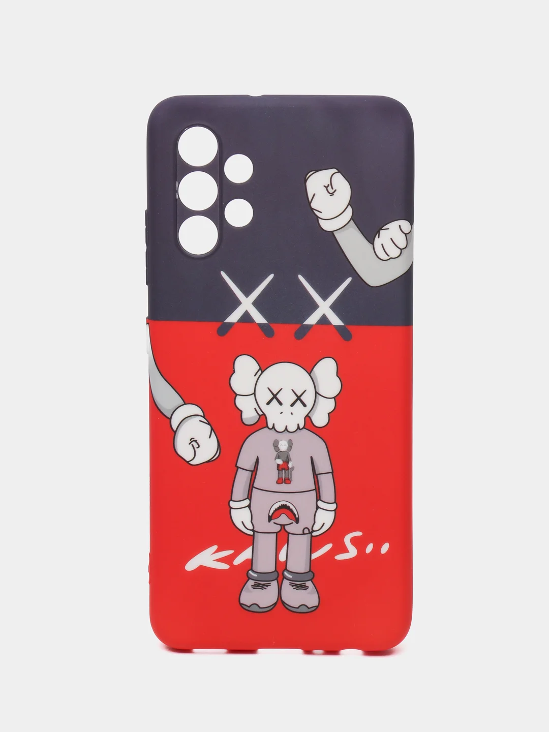 Алый силиконовый чехол с собакой KAWS на Samsung Galaxy A32