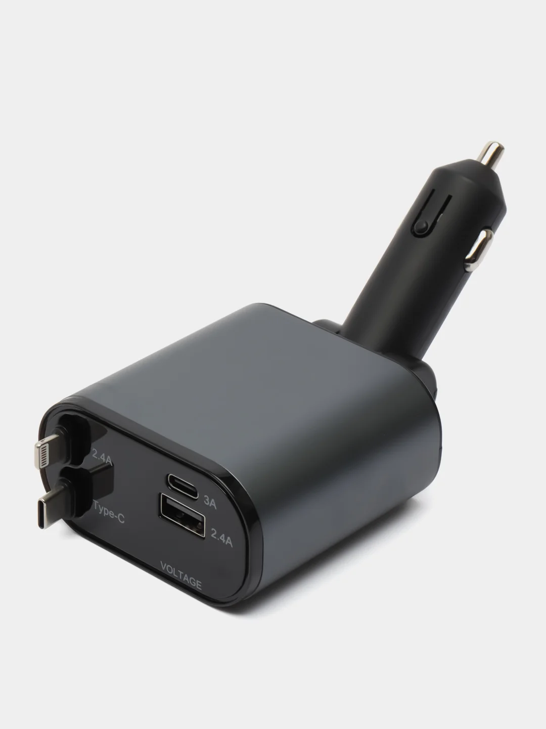 Черный автомобильное зарядное устройство USB Type-C / Зарядка в прикуриватель для телефона