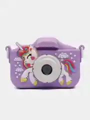 Фиолетовый детский цифровой фотоаппарат с селфи и играми развивающий