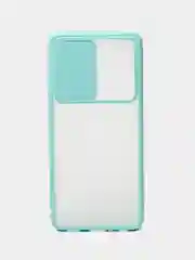 Бирюзовый силиконовый чехол на Samsung Galaxy A32 / Самсунг А32 с защитой тыльной камеры