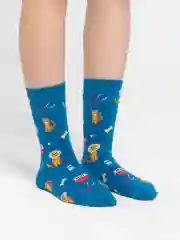 Индиго носки с принтом "Cool", унисекс