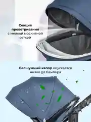 Коляска для новорожденных, трансформер 2 в 1, Aimile Original New Black, темно-синий